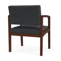 Lesro Lenox Wood Fabric Reception Wide Guest Chair In Black/Walnut 36 Lesro Lenox Wood Fabric Reception Wide Guest Chair In Black/Walnut -CYMAX Sales 2701767 2 L