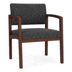 Lesro Lenox Wood Fabric Reception Wide Guest Chair In Black/Walnut 34 Lesro Lenox Wood Fabric Reception Wide Guest Chair In Black/Walnut -CYMAX Sales 2701767 L