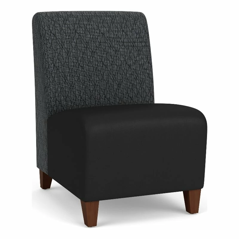 Lesro Siena Polyurethane Lounge Reception Armless Guest Chair In Brown/Walnut 6 Lesro Siena Polyurethane Lounge Reception Armless Guest Chair In Brown/Walnut - Image 4