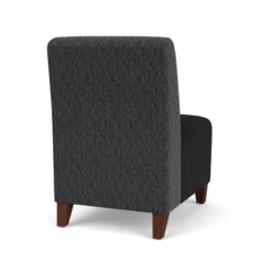 Lesro Siena Polyurethane Lounge Reception Armless Guest Chair In Walnut/Gray -CYMAX Sales 2701874 3 L