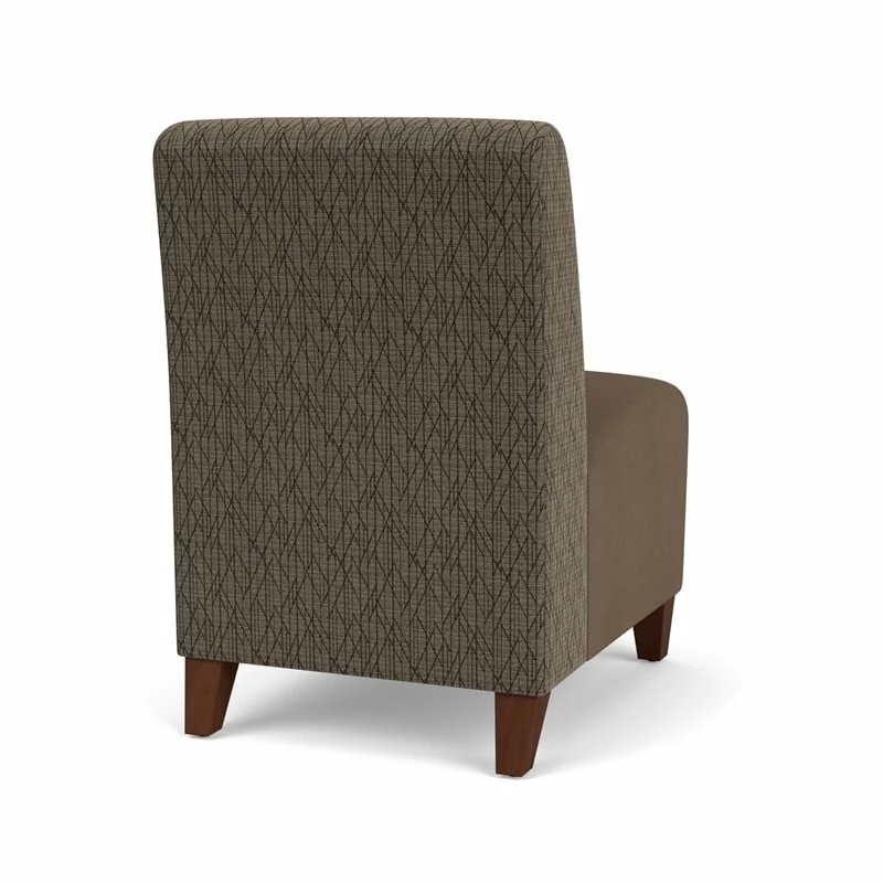 Lesro Siena Polyurethane Lounge Reception Armless Guest Chair In Brown/Walnut 5 Lesro Siena Polyurethane Lounge Reception Armless Guest Chair In Brown/Walnut - Image 3