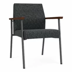 Lesro Mystic Fabric/Metal Reception Guest Chair In Charcoal/Gray -CYMAX Sales 2702665 L 1