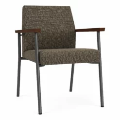 Lesro Mystic Fabric/Metal Reception Guest Chair In Charcoal/Gray -CYMAX Sales 2702690 L 1