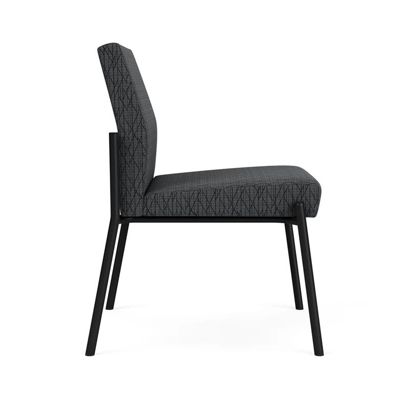 Lesro Mystic Fabric/Metal Reception Armless Guest Chair In Black/Black 19 Lesro Mystic Fabric/Metal Reception Armless Guest Chair In Black/Black - Image 17