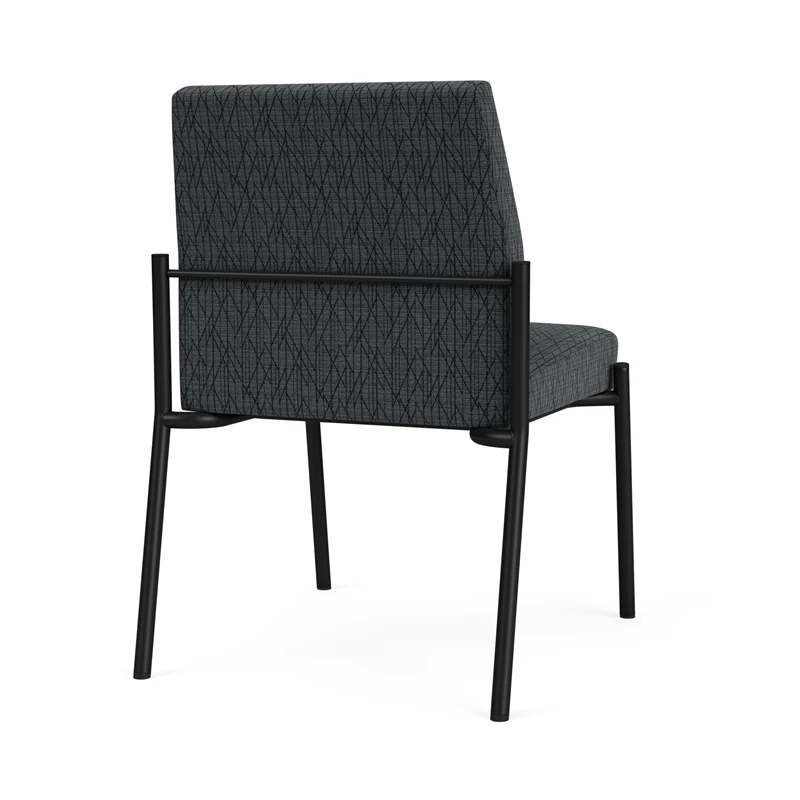 Lesro Mystic Fabric/Metal Reception Armless Guest Chair In Black/Black 20 Lesro Mystic Fabric/Metal Reception Armless Guest Chair In Black/Black - Image 18