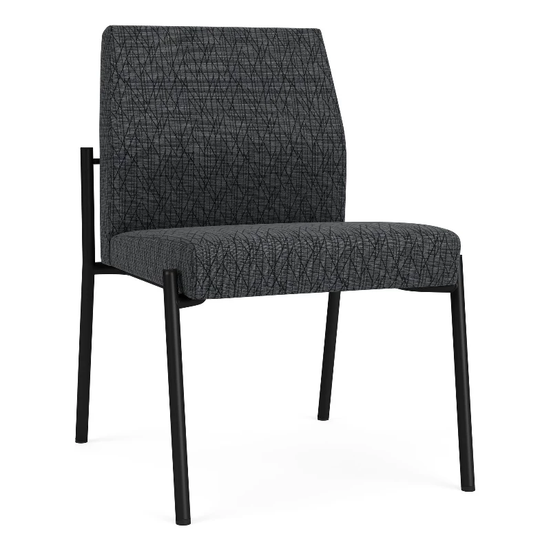Lesro Mystic Fabric/Metal Reception Armless Guest Chair In Black/Black 18 Lesro Mystic Fabric/Metal Reception Armless Guest Chair In Black/Black - Image 16