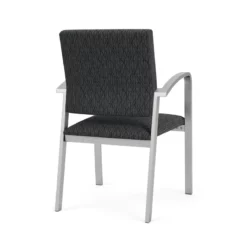 Lesro Newport 18.5" Fabric Waiting Reception Guest Chair In Gray/Silver -CYMAX Sales 2702713 2 L
