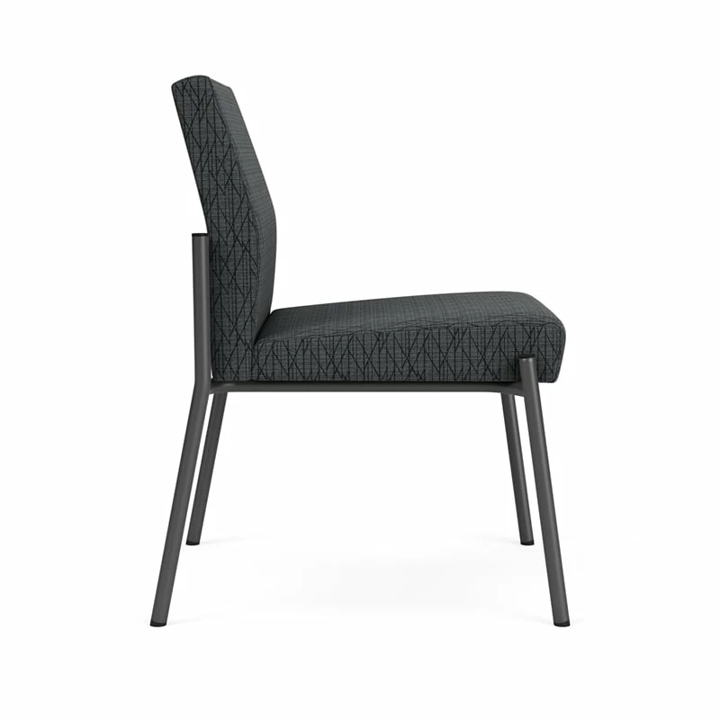 Lesro Mystic Fabric/Metal Reception Armless Guest Chair In Charcoal/Black 19 Lesro Mystic Fabric/Metal Reception Armless Guest Chair In Charcoal/Black - Image 17