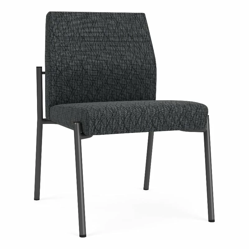 Lesro Mystic Fabric/Metal Reception Armless Guest Chair In Charcoal/Black 18 Lesro Mystic Fabric/Metal Reception Armless Guest Chair In Charcoal/Black - Image 16