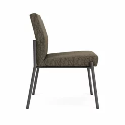 Lesro Mystic Fabric/Metal Reception Armless Guest Chair In Charcoal/Navy -CYMAX Sales 2702718 1 L 1