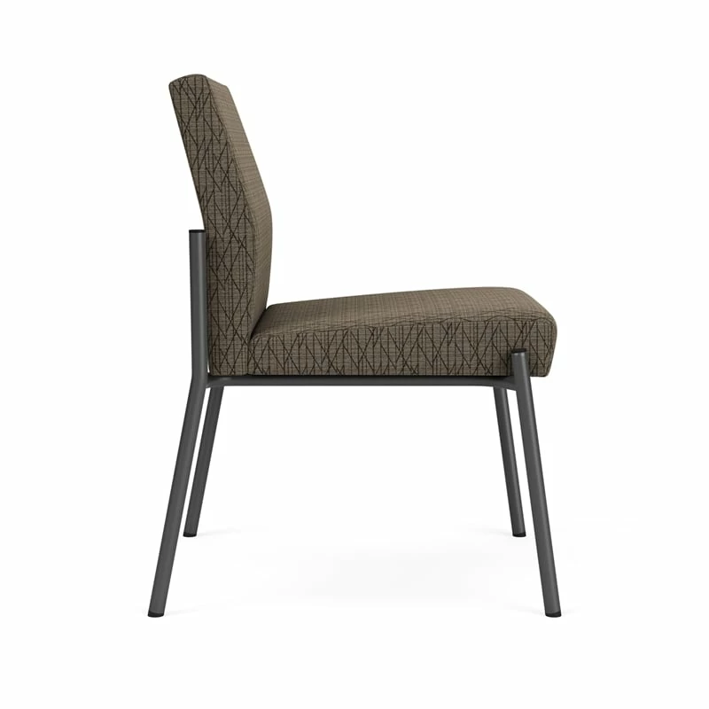 Lesro Mystic Fabric/Metal Reception Armless Guest Chair In Charcoal/Black 16 Lesro Mystic Fabric/Metal Reception Armless Guest Chair In Charcoal/Black - Image 14