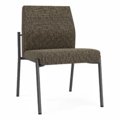 Lesro Mystic Fabric/Metal Reception Armless Guest Chair In Charcoal/Navy -CYMAX Sales 2702718 L 1