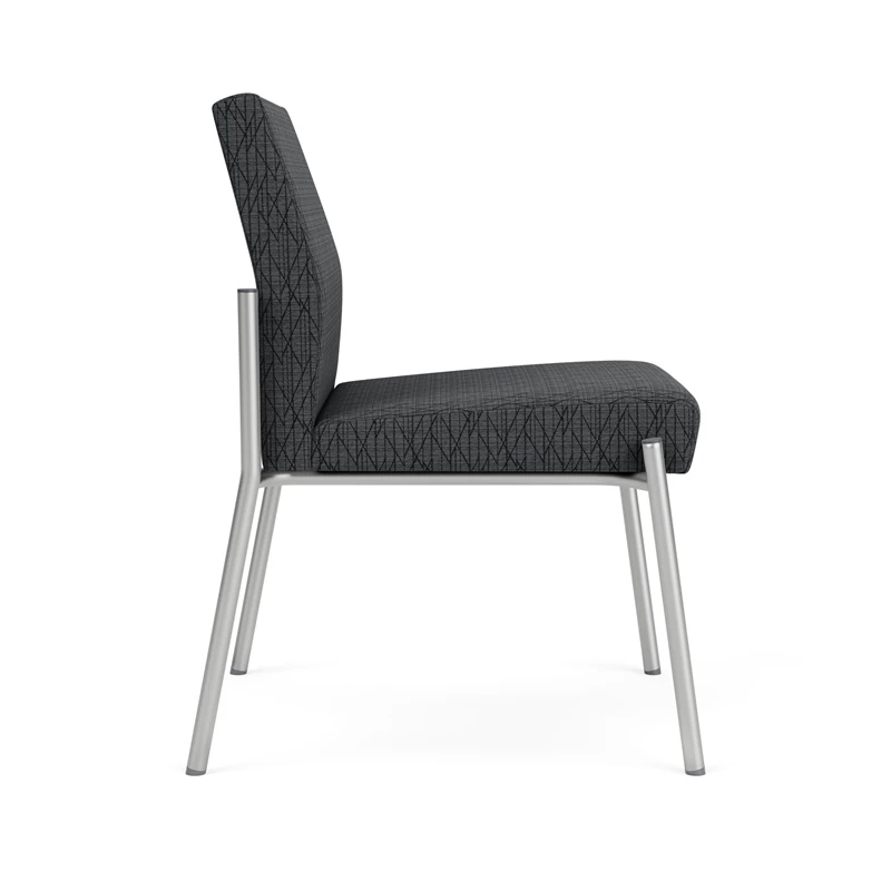 Lesro Mystic Fabric/Metal Reception Armless Guest Chair In Silver/Blue 19 Lesro Mystic Fabric/Metal Reception Armless Guest Chair In Silver/Blue - Image 17