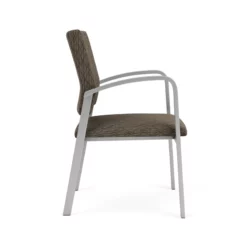 Lesro Newport 18.5" Fabric Waiting Reception Guest Chair In Gray/Silver -CYMAX Sales 2702730 1 L