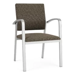 Lesro Newport 18.5" Fabric Waiting Reception Guest Chair In Gray/Silver -CYMAX Sales 2702730 L