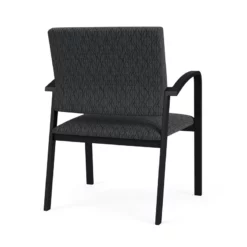 Lesro Newport 18.5" Fabric & Steel Reception Guest Chair In Gray/Black -CYMAX Sales 2702733 2 L
