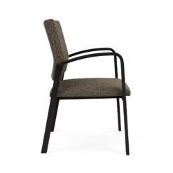 Lesro Newport 18.5" Fabric & Steel Reception Guest Chair In Gray/Black -CYMAX Sales 2702734 1 L