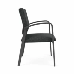 Lesro Newport 18.5" Fabric Reception Wide Guest Chair In Black/Charcoal -CYMAX Sales 2702737 1 L 1