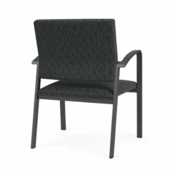 Lesro Newport 18.5" Fabric Reception Wide Guest Chair In Black/Charcoal -CYMAX Sales 2702737 2 L 1