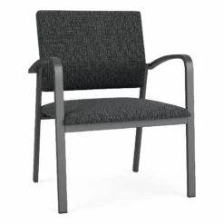 Lesro Newport 18.5" Fabric Reception Wide Guest Chair In Black/Charcoal -CYMAX Sales 2702737 L 1