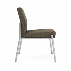 Lesro Mystic Fabric/Metal Reception Armless Guest Chair In Silver/Gray -CYMAX Sales 2702754 1 L 1