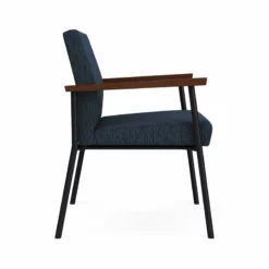 Lesro Mystic Fabric/Metal Reception WideGuest Chair In Black/Blue -CYMAX Sales 2702756 1 L 1