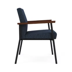 Lesro Mystic Fabric/Metal Reception WideGuest Chair In Black/Navy 41 Lesro Mystic Fabric/Metal Reception WideGuest Chair In Black/Navy -CYMAX Sales 2702756 1 L