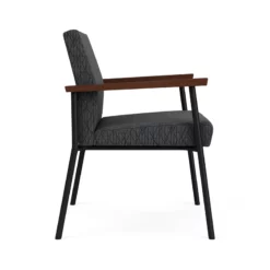 Lesro Mystic Fabric/Metal Reception WideGuest Chair In Black/Navy 38 Lesro Mystic Fabric/Metal Reception WideGuest Chair In Black/Navy -CYMAX Sales 2702757 1 L