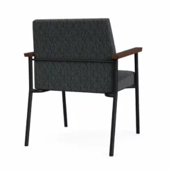 Lesro Mystic Fabric/Metal Reception WideGuest Chair In Black/Blue -CYMAX Sales 2702757 2 L 1
