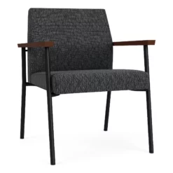 Lesro Mystic Fabric/Metal Reception WideGuest Chair In Black/Navy 37 Lesro Mystic Fabric/Metal Reception WideGuest Chair In Black/Navy -CYMAX Sales 2702757 L