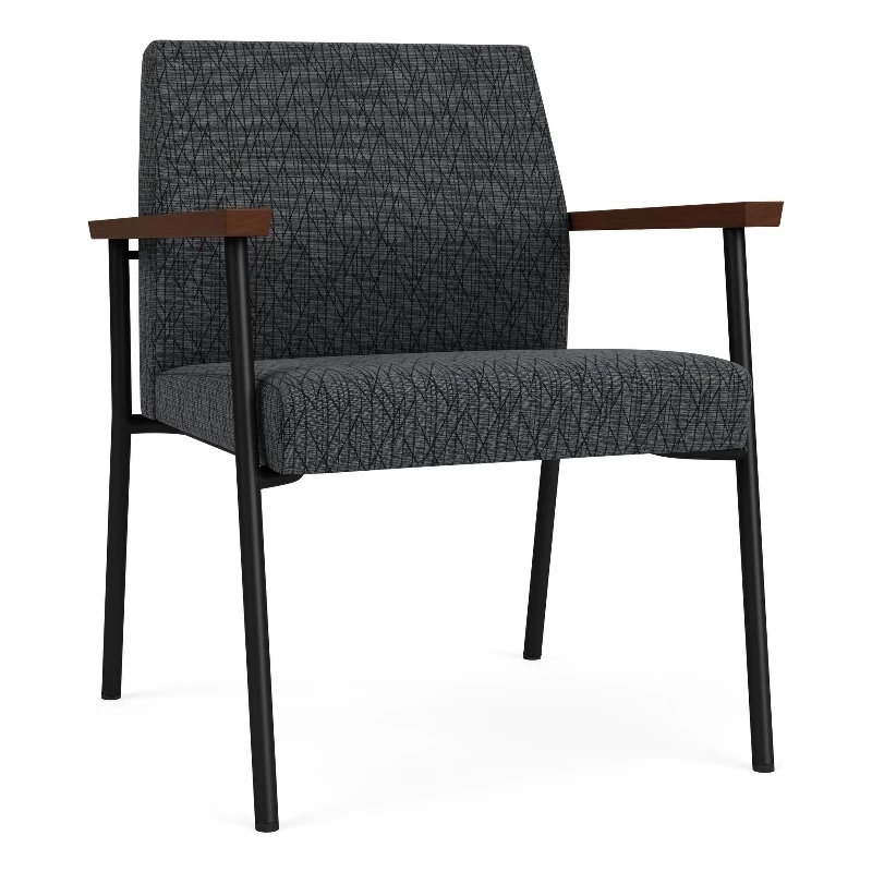 Lesro Mystic Fabric/Metal Reception WideGuest Chair In Black/Navy 18 Lesro Mystic Fabric/Metal Reception WideGuest Chair In Black/Navy - Image 16