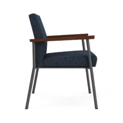 Lesro Mystic Fabric/Metal Reception WideGuest Chair In Charcoal/Navy -CYMAX Sales 2702760 1 L