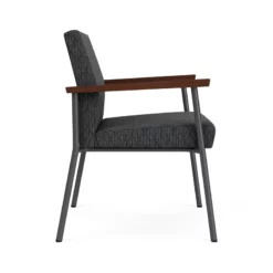 Lesro Mystic Fabric/Metal Reception WideGuest Chair In Charcoal/Navy -CYMAX Sales 2702761 1 L