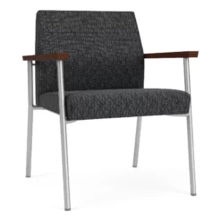 Lesro Mystic Fabric/Metal Reception WideGuest Chair In Silver/Black 37 Lesro Mystic Fabric/Metal Reception WideGuest Chair In Silver/Black -CYMAX Sales 2702789 L
