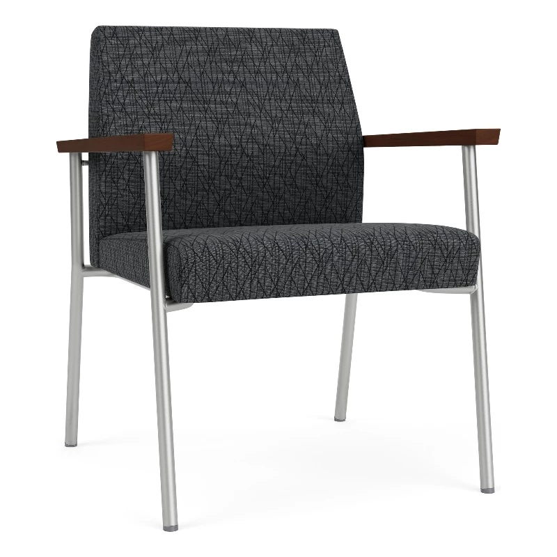 Lesro Mystic Fabric/Metal Reception WideGuest Chair In Silver/Black 18 Lesro Mystic Fabric/Metal Reception WideGuest Chair In Silver/Black - Image 16