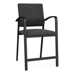 Lesro Newport 24.5" Fabric Waiting Reception Hip Chair In Open House Black -CYMAX Sales 2702873 L