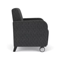 Lesro Siena 17.5" Fabric Lounge Reception Guest Chair In Gray And Black -CYMAX Sales 2702877 1 L