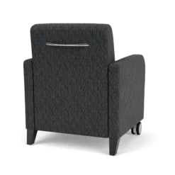 Lesro Siena 17.5" Fabric Lounge Reception Guest Chair In Gray And Black -CYMAX Sales 2702877 2 L