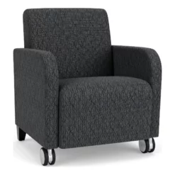 Lesro Siena 17.5" Fabric Lounge Reception Guest Chair In Gray And Black -CYMAX Sales 2702877 L