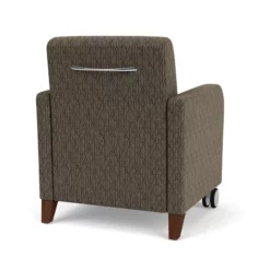 Lesro Siena 17.5" Fabric & Wood Lounge Reception Guest Chair In Black/Walnut -CYMAX Sales 2702882 2 L