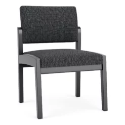 Lesro Lenox Wood Fabric Reception Armless Guest Chair In Navy/Black -CYMAX Sales 2702897 L