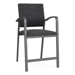 Lesro Newport 24.5" Fabric Waiting Reception Hip Chair In Gray/Charcoal -CYMAX Sales 2702901 L