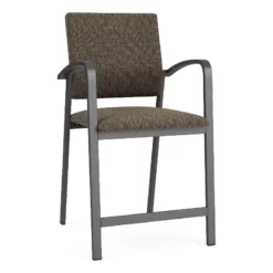 Lesro Newport 24.5" Fabric Waiting Reception Hip Chair In Gray/Charcoal -CYMAX Sales 2702902 L
