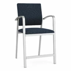 Lesro Newport 24.5" Fabric Waiting Reception Hip Chair In Navy/Silver -CYMAX Sales 2702904 L 1