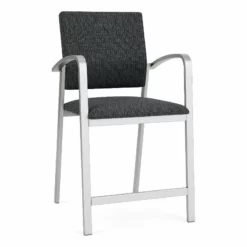 Lesro Newport 24.5" Fabric Waiting Reception Hip Chair In Navy/Silver -CYMAX Sales 2702905 L 1