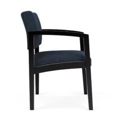 Lesro Lenox Wood Fabric Reception Guest Chair In Cobalt Blue/Black -CYMAX Sales 2702926 1 L