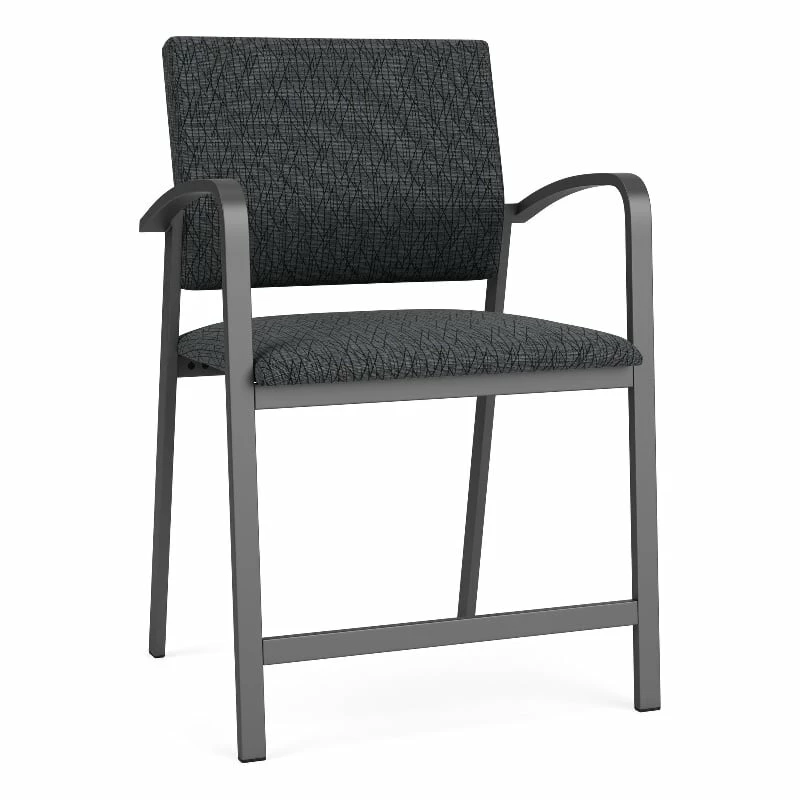 Lesro Newport 24.5" Fabric & Steel Reception Hip Chair In Gray And Charcoal 18 Lesro Newport 24.5" Fabric & Steel Reception Hip Chair In Gray And Charcoal - Image 16