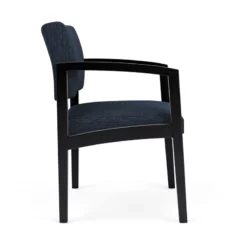Lesro Lenox Wood Fabric Reception Wide Guest Chair In Navy/Black -CYMAX Sales 2702956 1 L