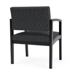 Lesro Lenox Wood Fabric Reception Wide Guest Chair In Navy/Black -CYMAX Sales 2702957 2 L