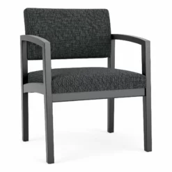 Lesro Lenox Wood Fabric Reception Wide Guest Chair In Gray/Black -CYMAX Sales 2702957 L 1